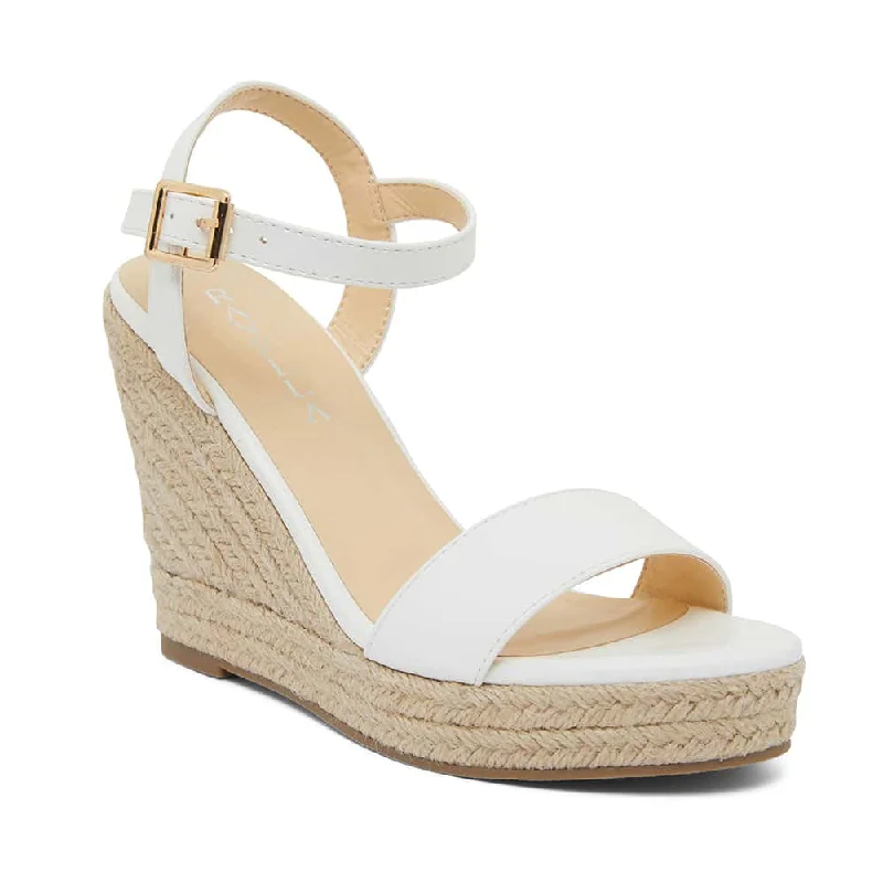 Amato Espadrille in White Smooth