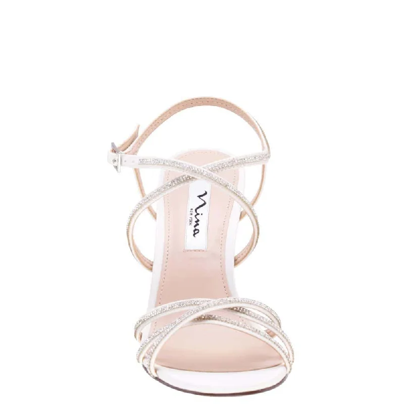 Anna Heel in Ivory Satin