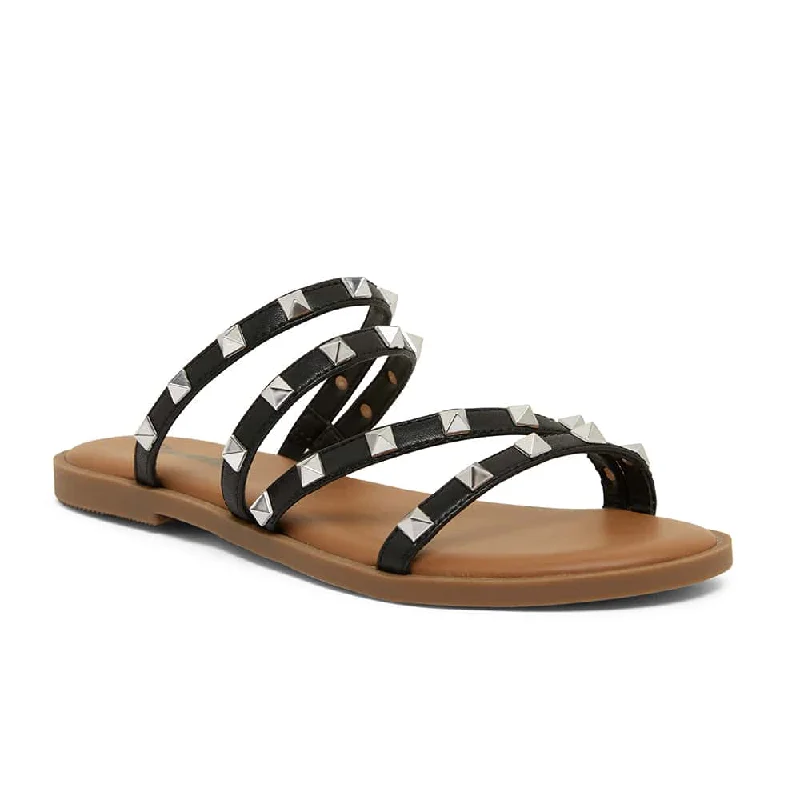 Carnival Sandal in Black Smooth