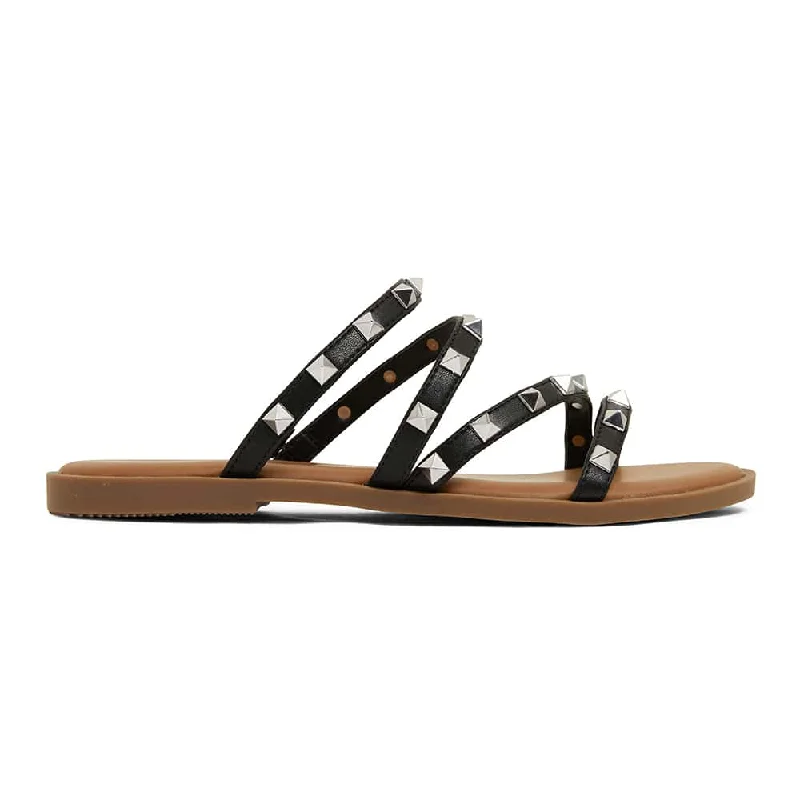 Carnival Sandal in Black Smooth