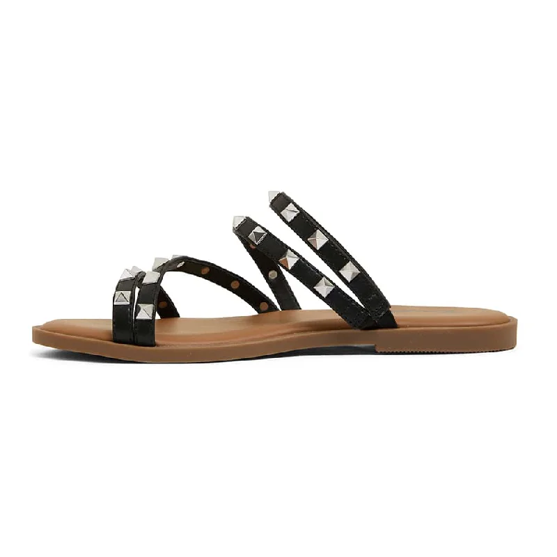 Carnival Sandal in Black Smooth