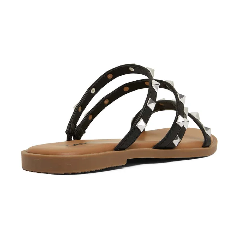 Carnival Sandal in Black Smooth