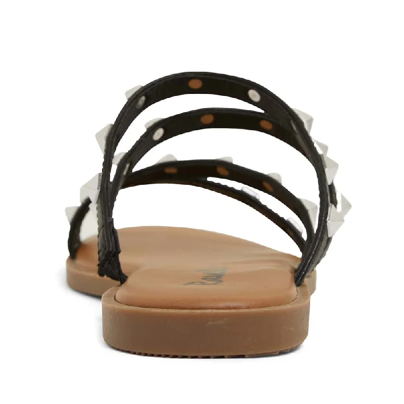 Carnival Sandal in Black Smooth