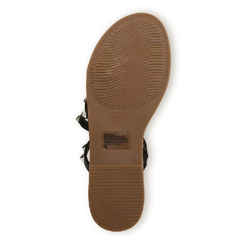 Carnival Sandal in Black Smooth