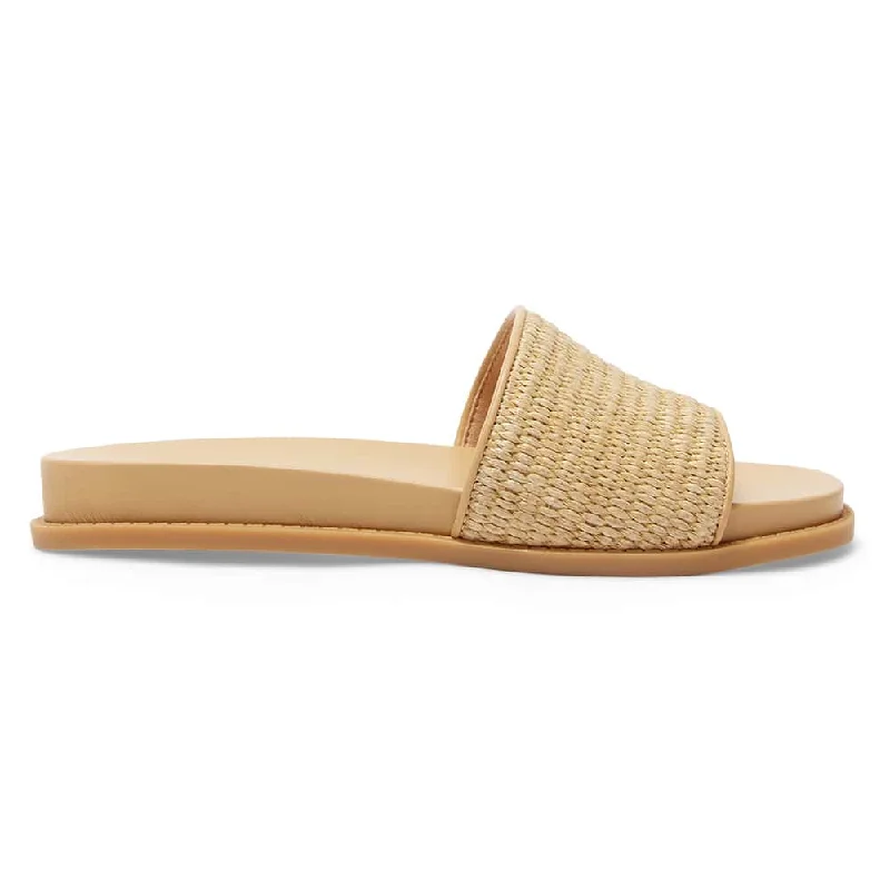 Daphne Slide in Tan Raffia