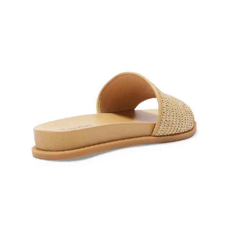 Daphne Slide in Tan Raffia