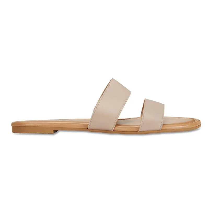 Deuce Slide in Nude Leather