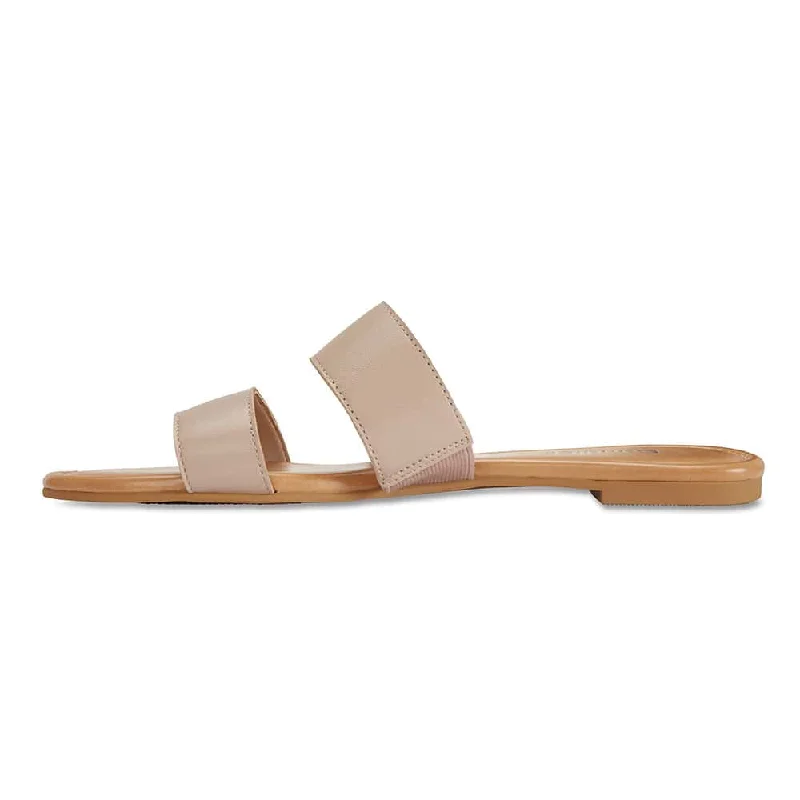 Deuce Slide in Nude Leather