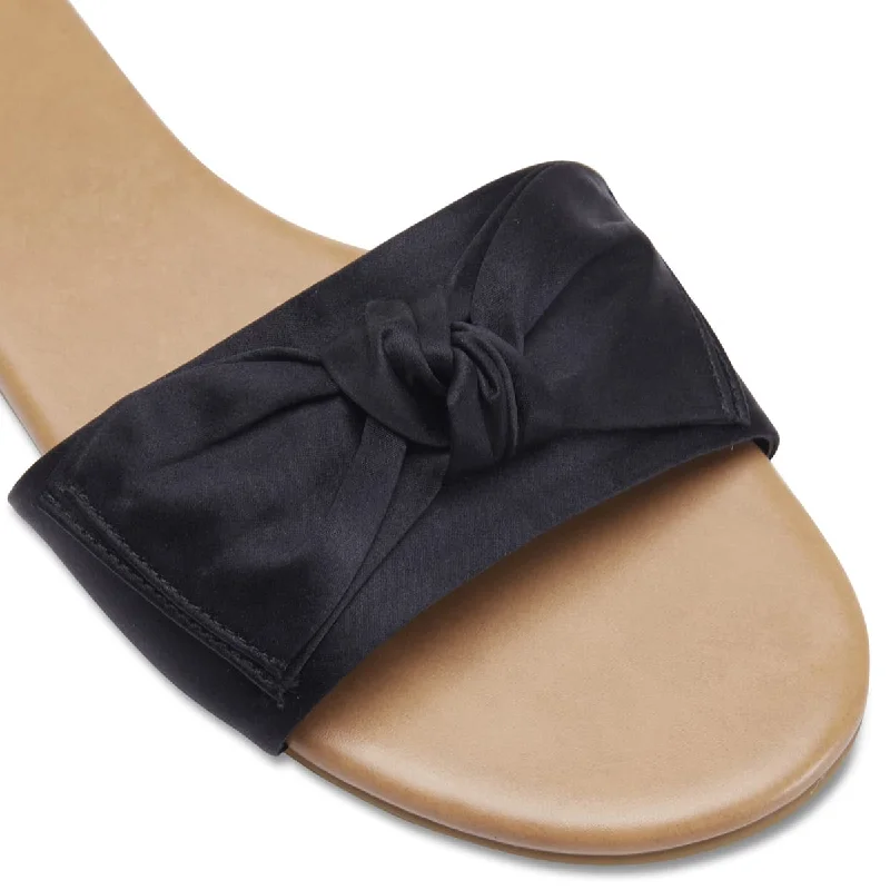 Dove Slide in Black Fabric