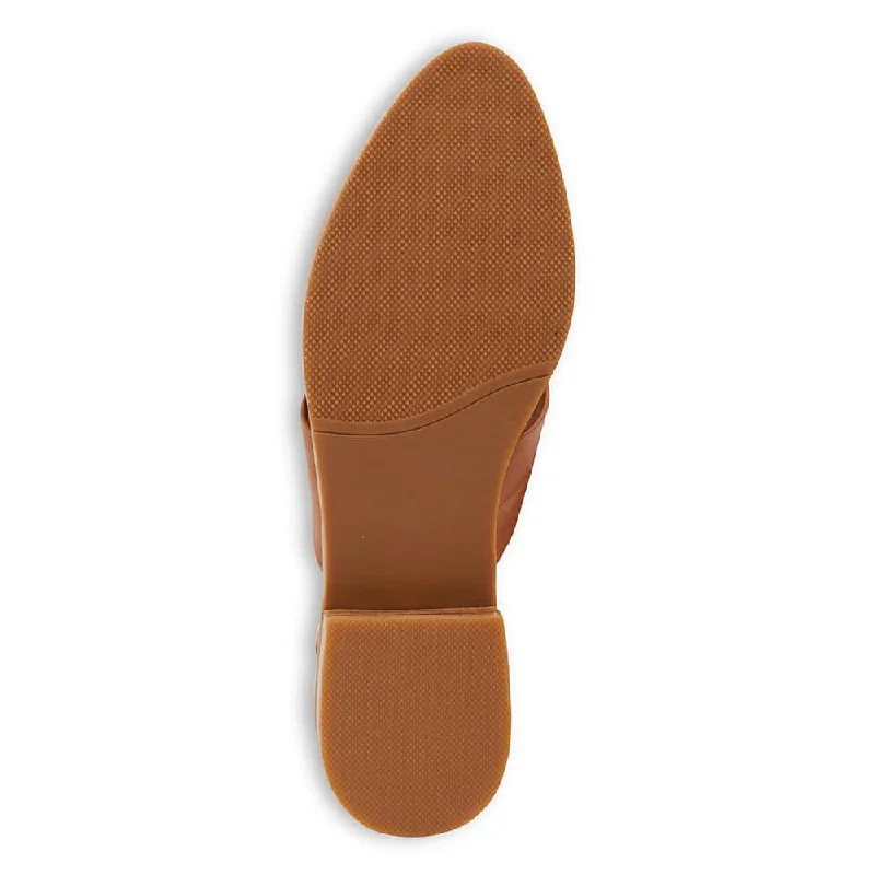 Jocelyn Flat in Cognac Leather