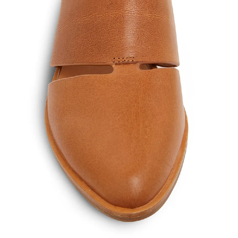 Jocelyn Flat in Cognac Leather