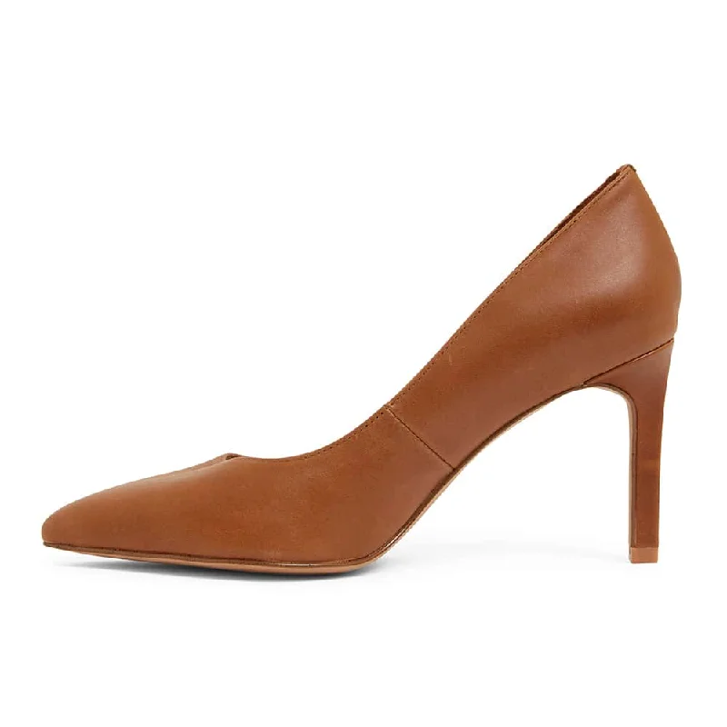 Octavia Heel in Cognac Leather