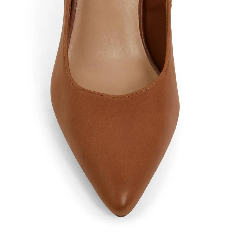 Octavia Heel in Cognac Leather