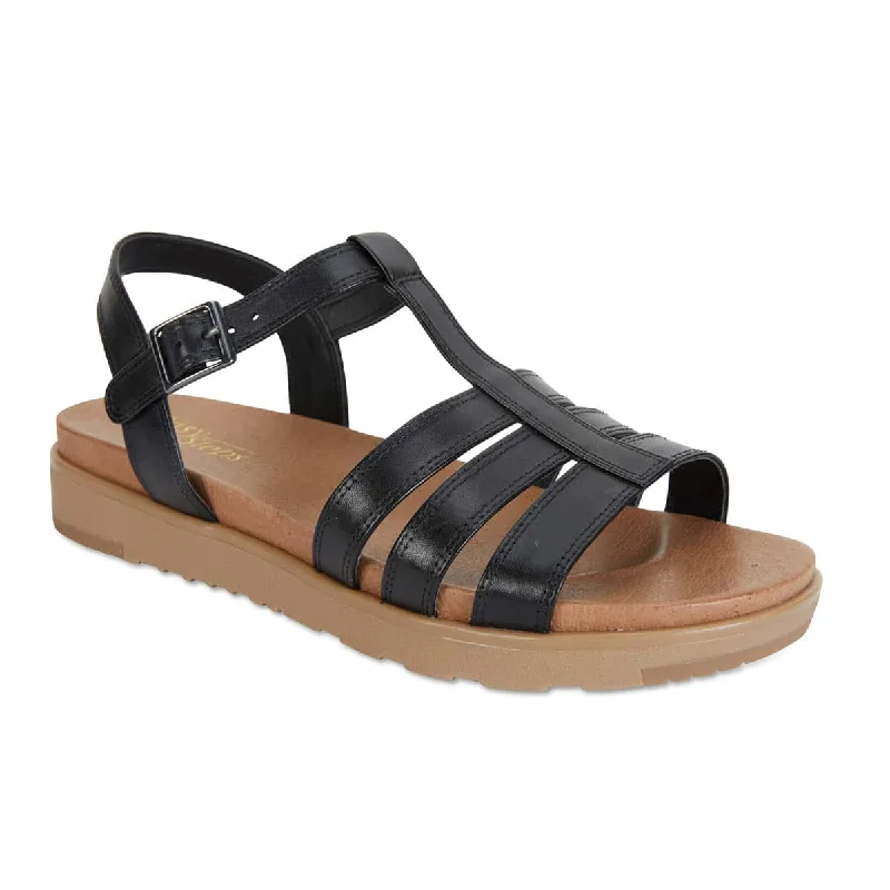 Ohio Sandal in Black Leather