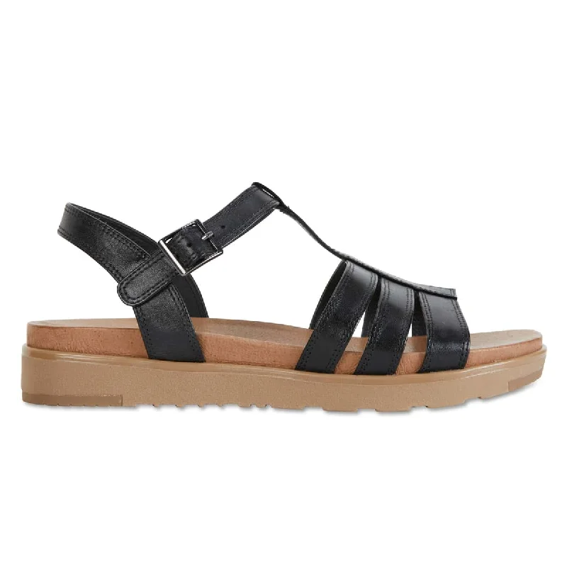 Ohio Sandal in Black Leather