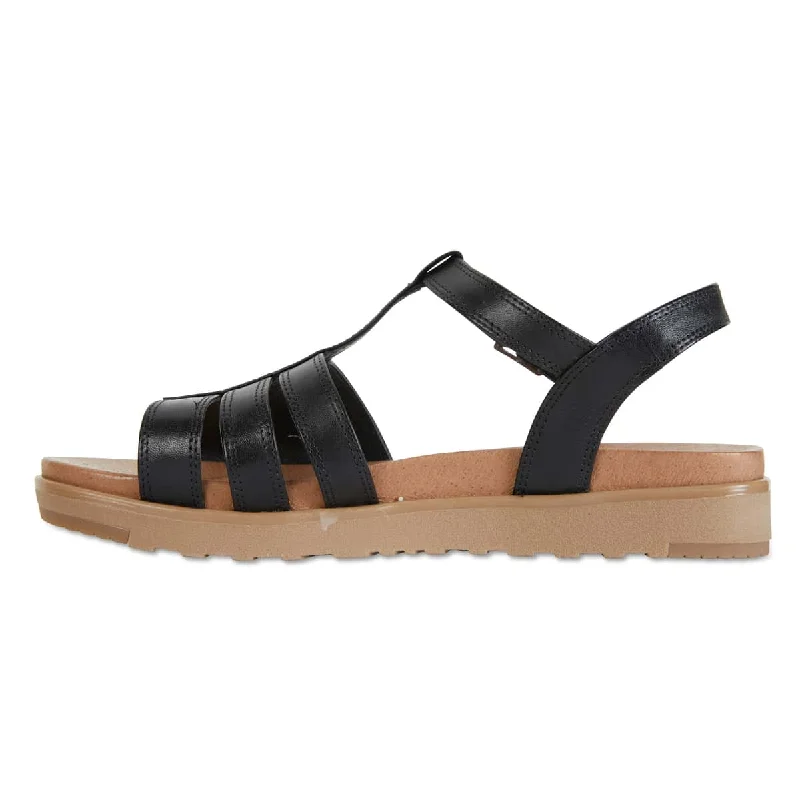 Ohio Sandal in Black Leather