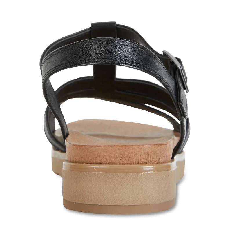 Ohio Sandal in Black Leather