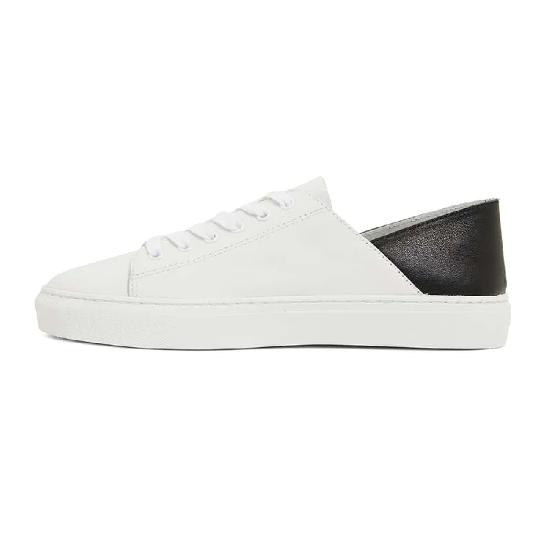 Rocket Sneaker in White And Black Leather