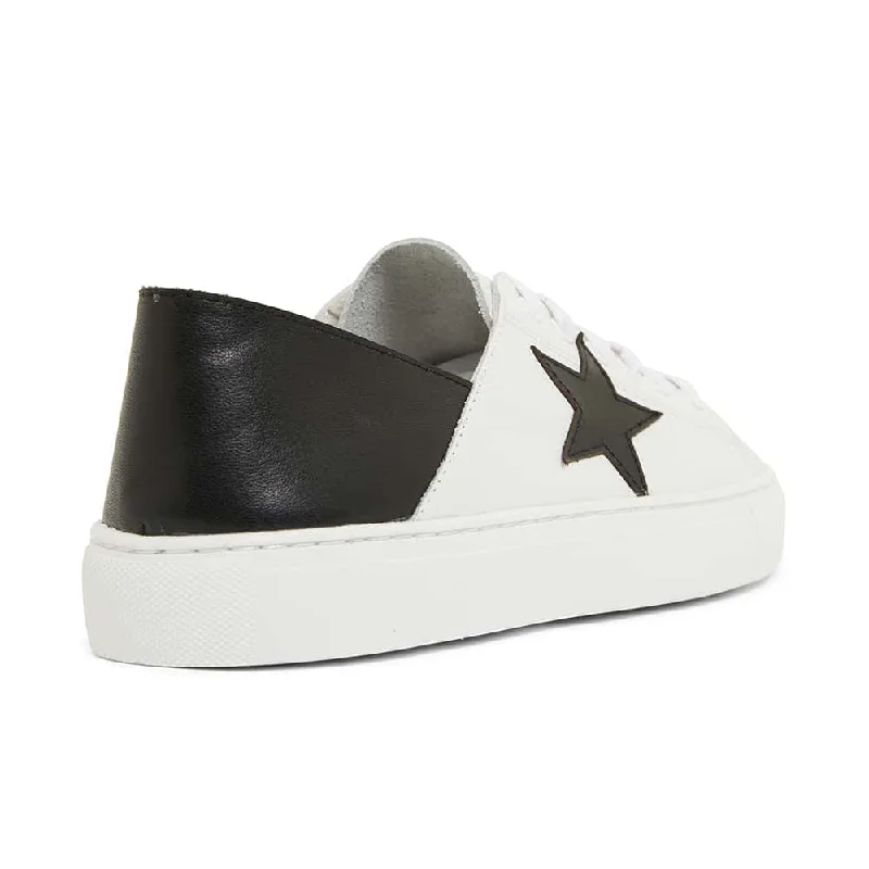 Rocket Sneaker in White And Black Leather