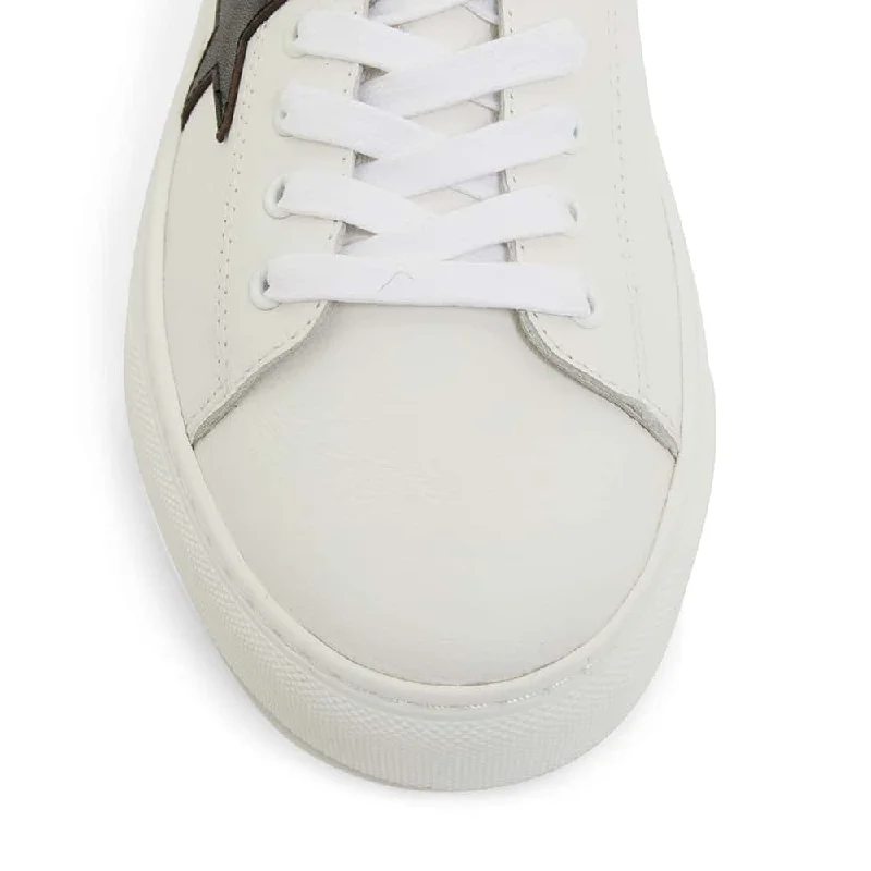 Rocket Sneaker in White And Black Leather