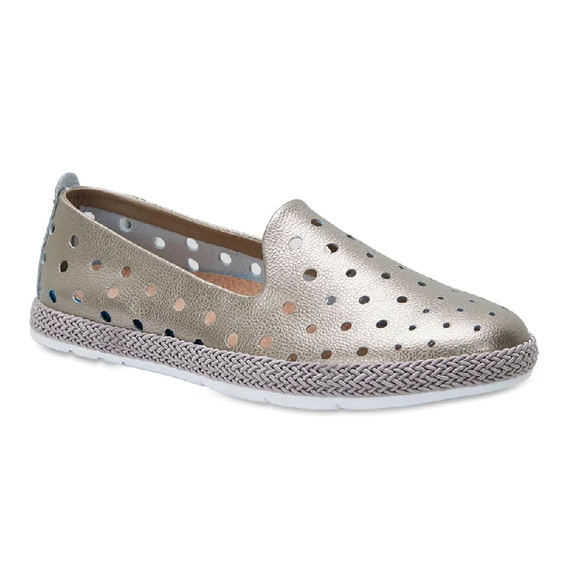 Roslyn Loafer in Pewter Leather