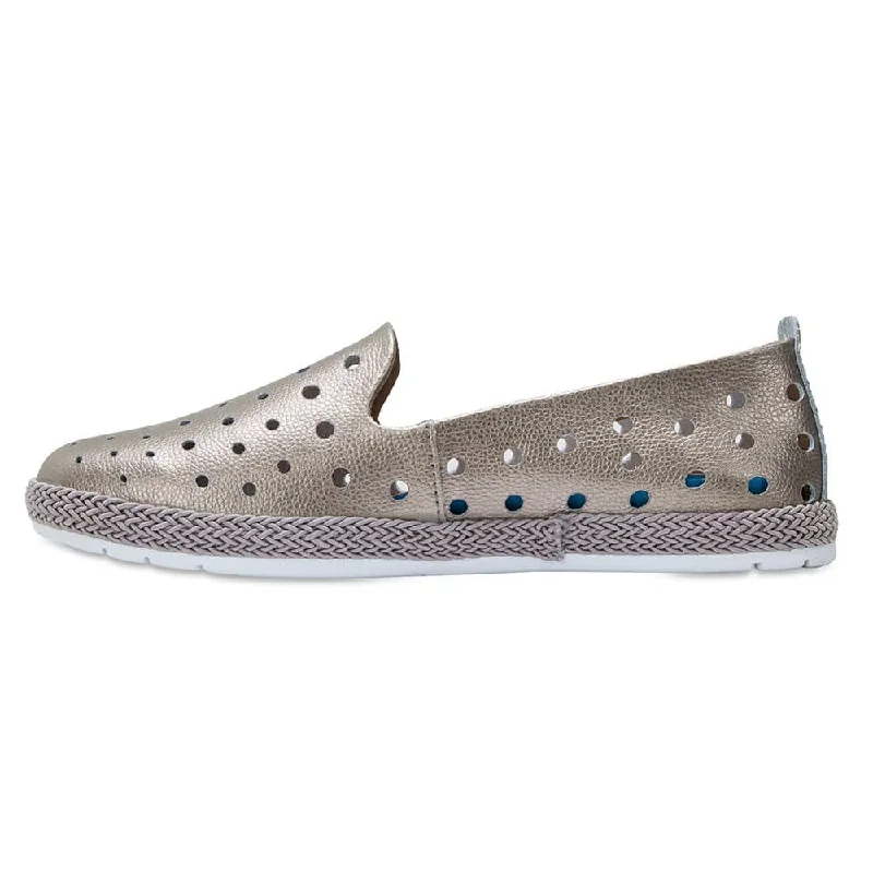 Roslyn Loafer in Pewter Leather