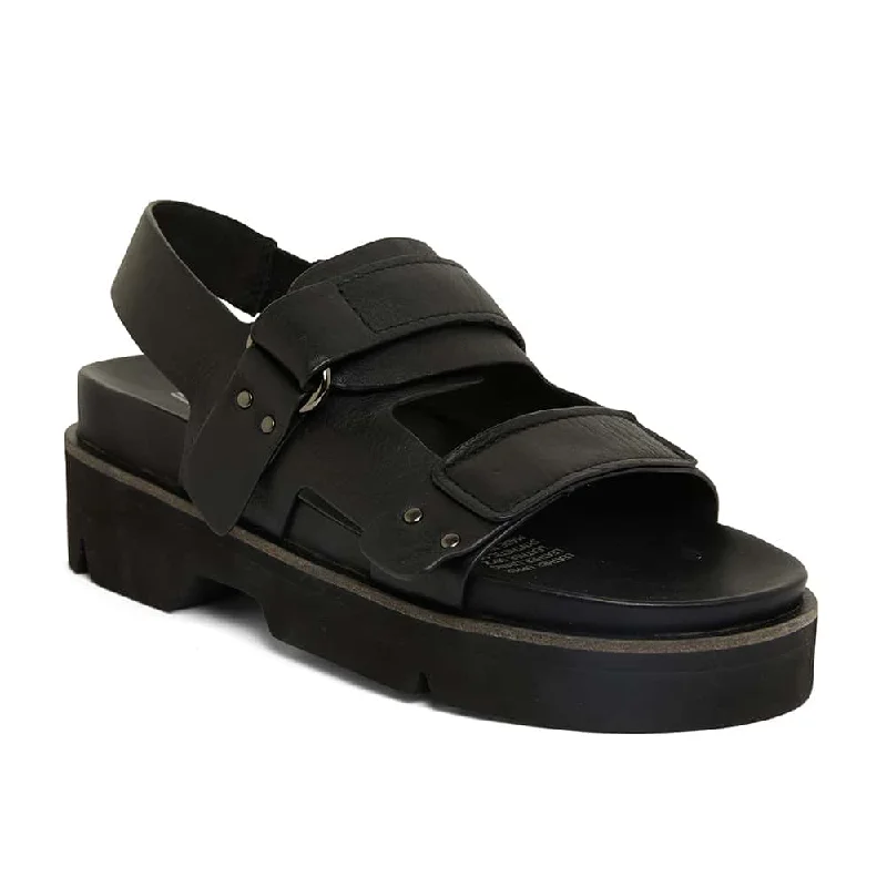 Samba Sandal in Black Leather