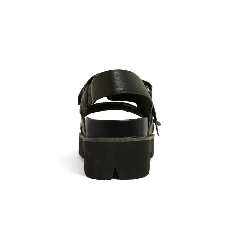 Samba Sandal in Black Leather