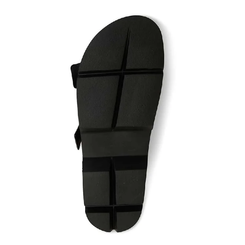 Samba Sandal in Black Leather