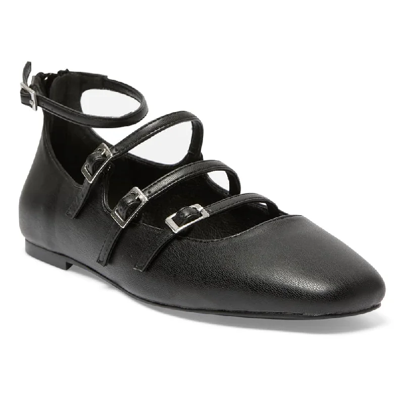 Samira Flat in Black Smooth