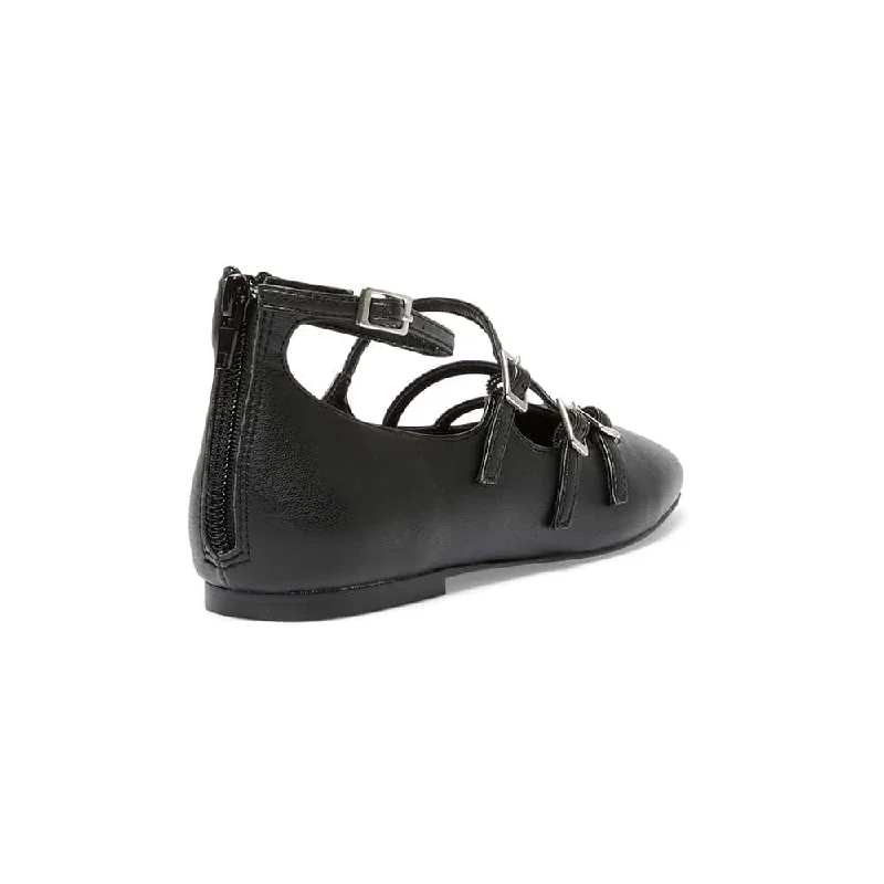 Samira Flat in Black Smooth