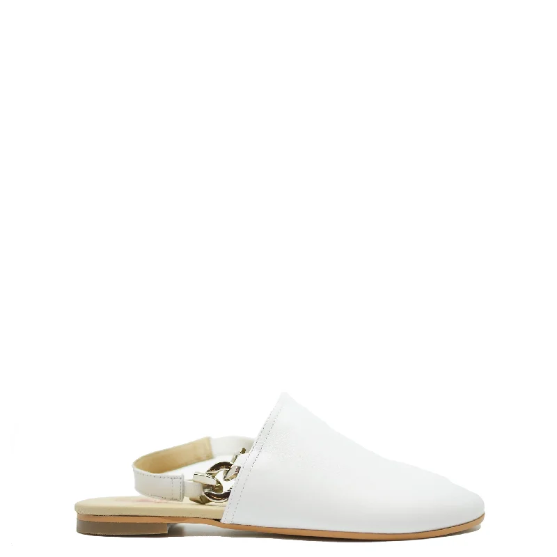 Blublonc White Chain Mule