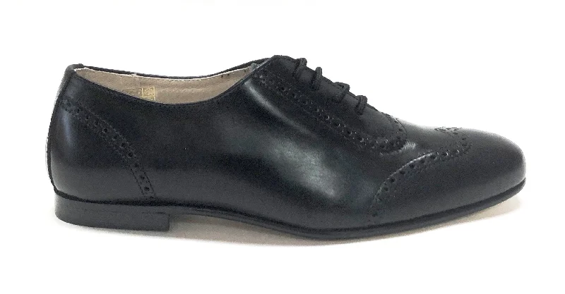 Hoo Black Leather Oxford