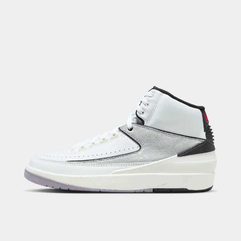 Jordan 2 Retro White / Fire Red - Black