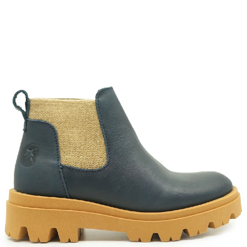 LMDI Navy Elastic Slip On Bootie