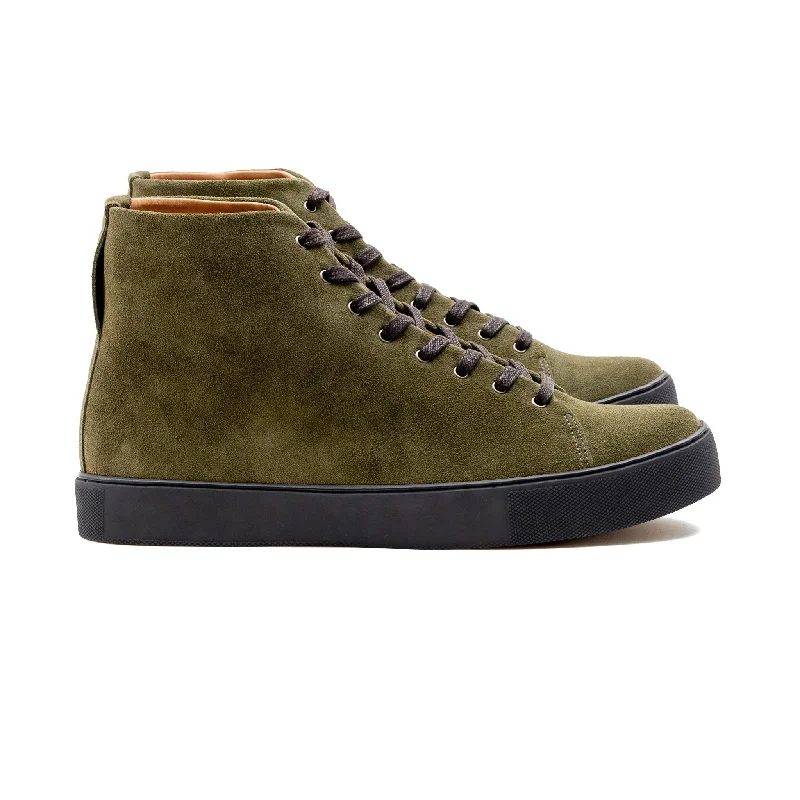 Overstone Hi Derby - Olive Calf Suede