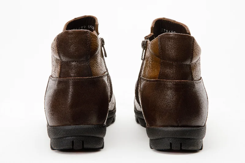 The Montreal Brown Leather Casual Zip-Up Ankle Men Boot