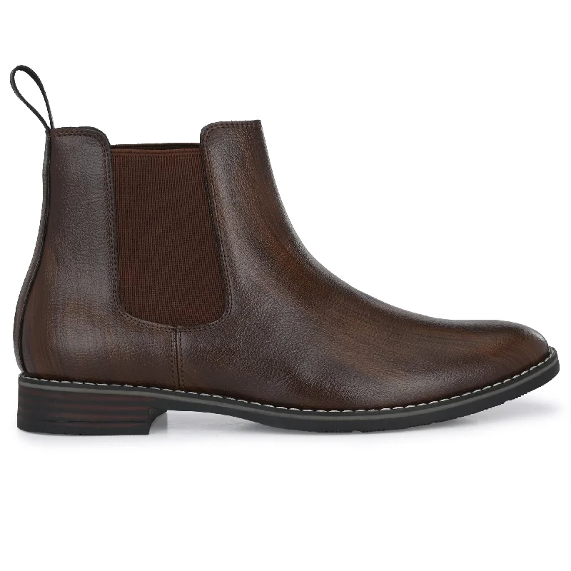 Attitudist Unisex Brown Chelsea Boot