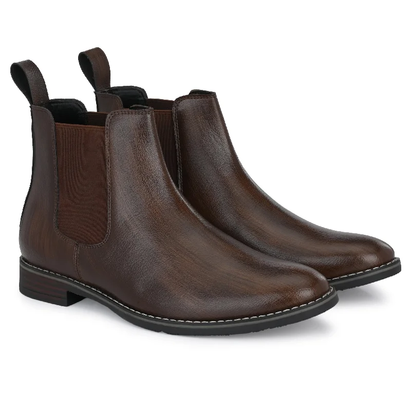 Attitudist Unisex Brown Chelsea Boot