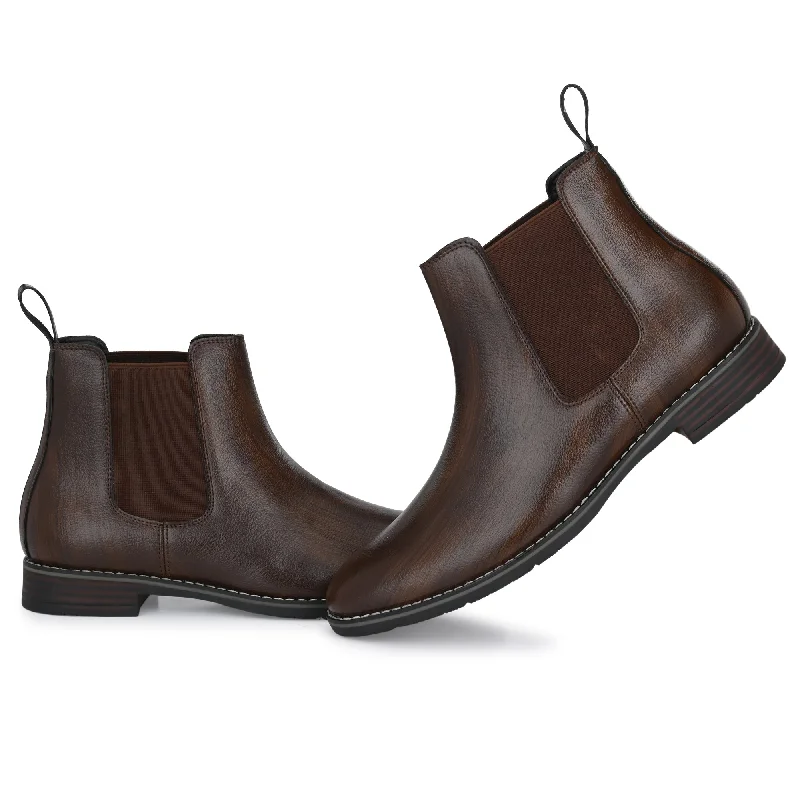 Attitudist Unisex Brown Chelsea Boot