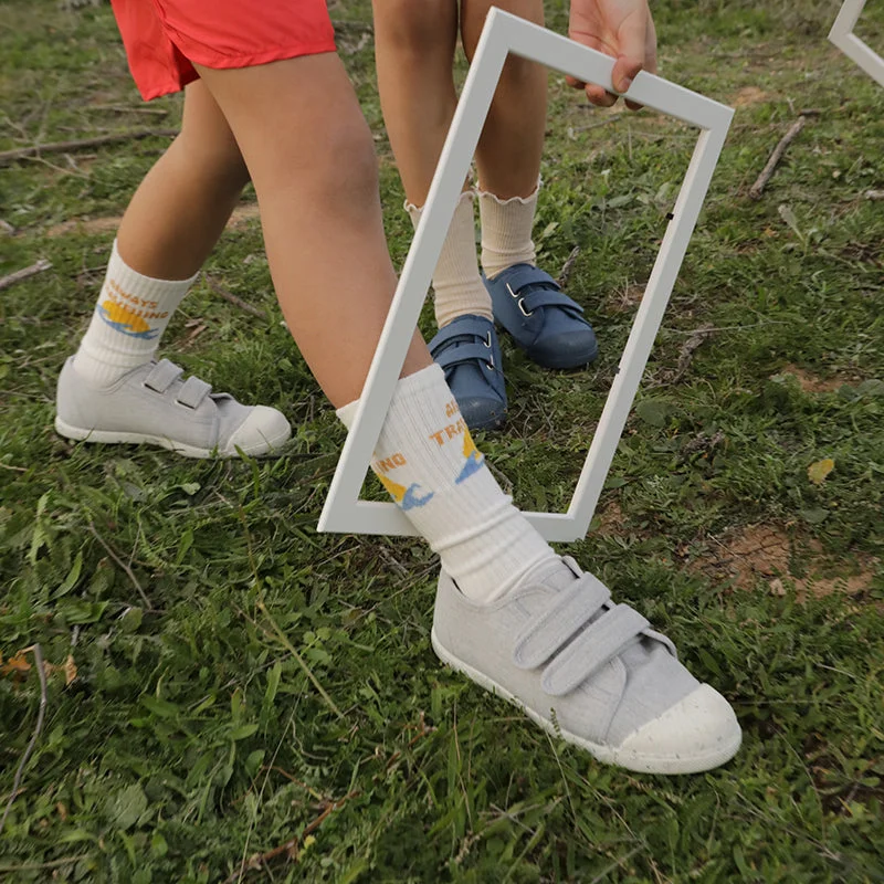 ECO-Friendly Canvas Double Sneaker in Grey