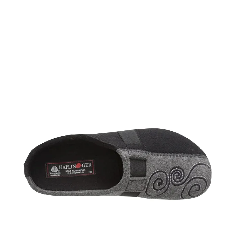 Haflinger Women's Magic 2-Tone Wool Clog in Black/Grey