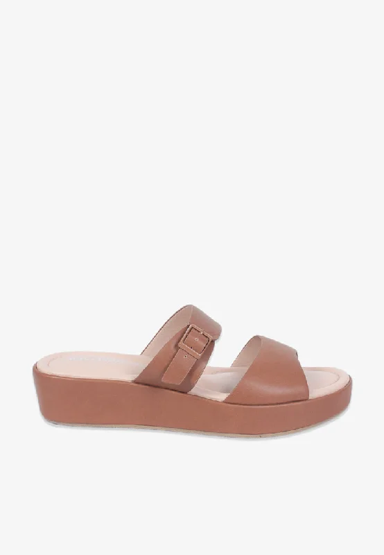 Danna Double Strap Comfort Sandals - Brown