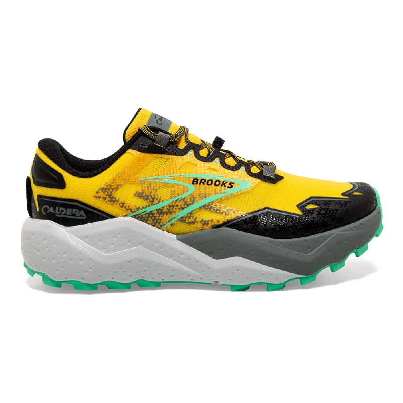 Men's Brooks Caldera 7, Lemon Chrome/Black/Springbud, 13 D Medium