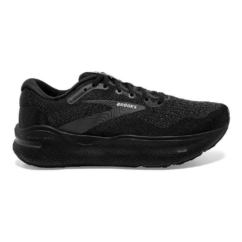 Men's Brooks Ghost Max, Black/Black/Ebony, 9.5 2E Wide