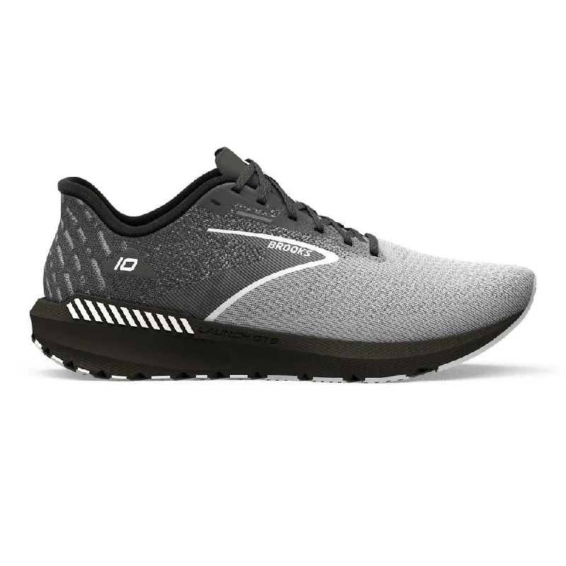 Men's Brooks Launch GTS 10, Black/Blackened Pearl/White, 8 2E Wide