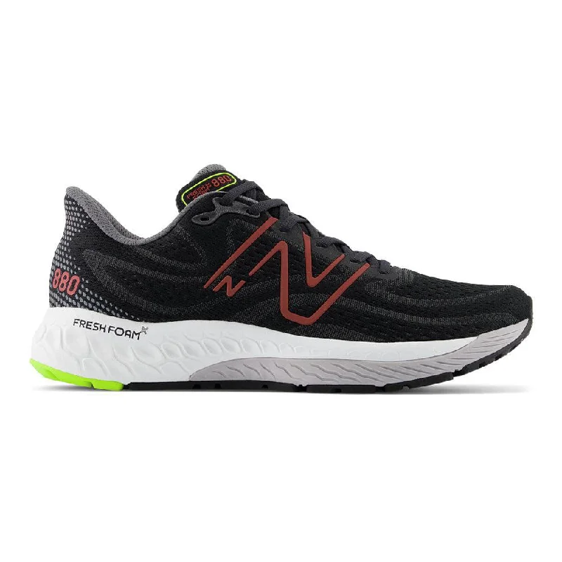 Men's New Balance Fresh Foam X 880v13, Black/Brick Red, 8 D Medium