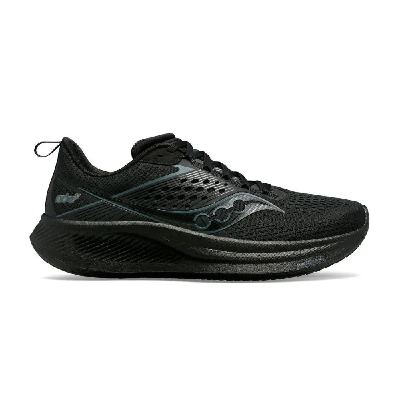 Men's Saucony Ride 17, Triple Black, 10 D Medium