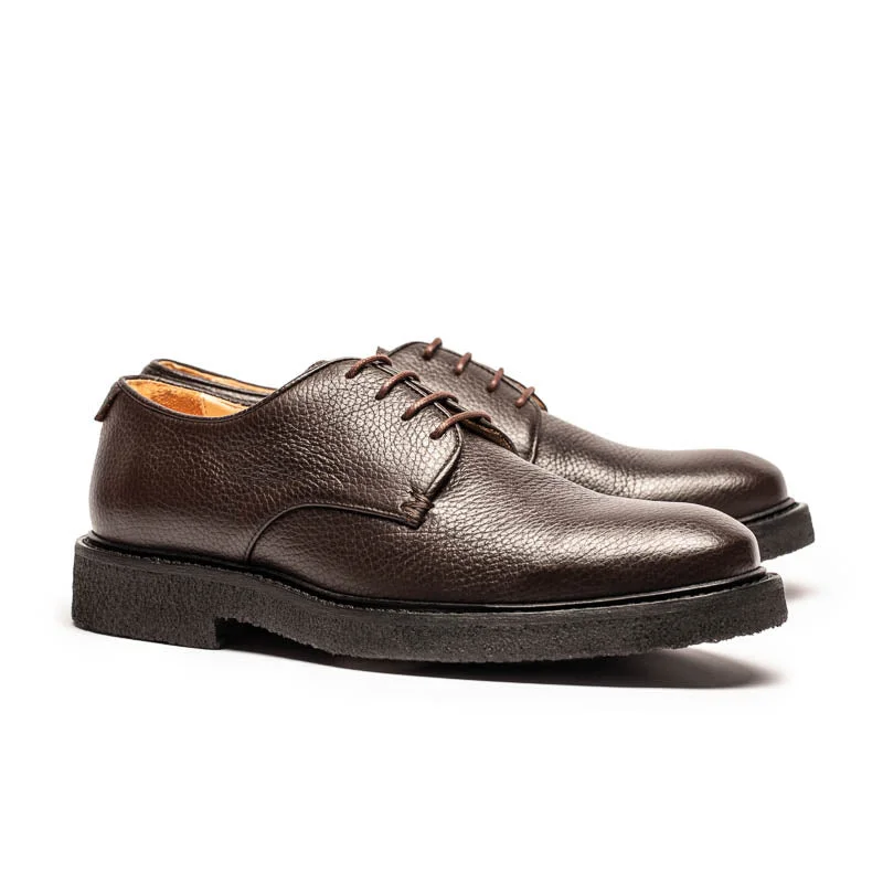 PABLO Mens Dark Chocolate | Grain Leather Derby