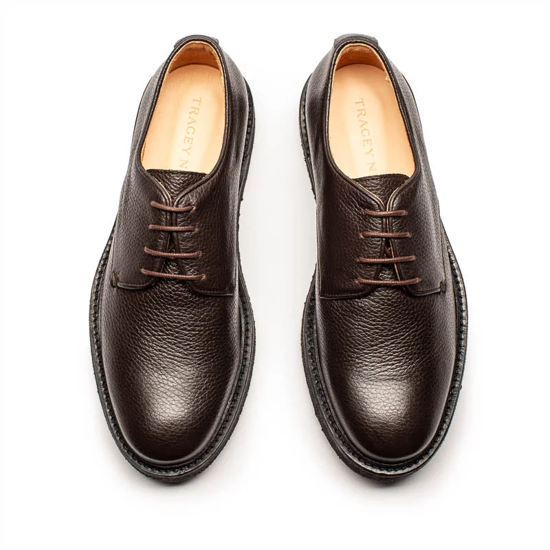 PABLO Mens Dark Chocolate | Grain Leather Derby